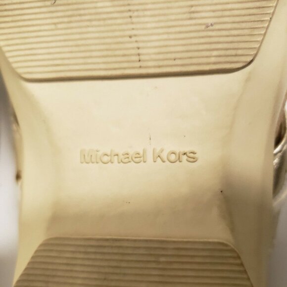 Michael Michael Kors sz 7.5 gold thong Sandals leather support - Picture 3 of 12